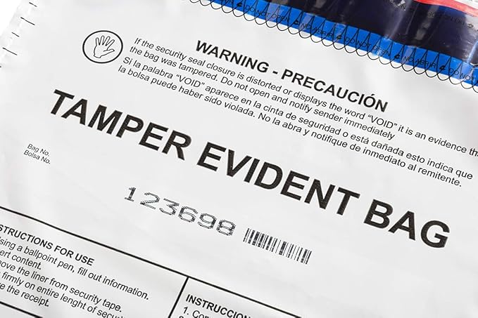 Amazon.com : USPACKSMART Deposit Bags for Cash Handling or Bank Deposits, Level 5 of Security Tape. Size 9