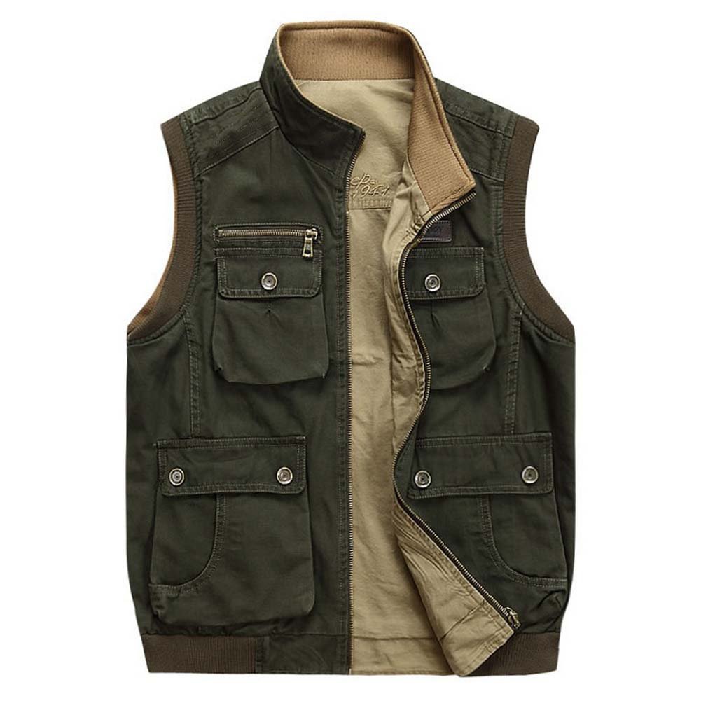 Men's Hiking Sport Pockets Vest Sided Wear (3XLarge/ US XLarge, Amry