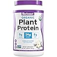 BlueBonnet Nutrition Organic Plant Protein Powder, 24g Plant Based Protein, Zero Sugar, 8g Fiber, USDA Organic, Non-GMO, Kosher, Gluten-Free, Soy-Free, Vegan, Vanilla Flavor, 21 Servings, 2.08 lbs
