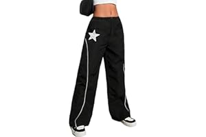 RoseSeek Girl's Baggy Sweatpants Star Graphic High Waist Wide Leg Pants Athletic Long Track Pants