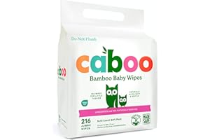 Caboo Baby Wipes, Made with Bamboo Viscose, Certified Made Safe Ingredients, Unscented Baby Wipes Good for Sensitive Skin, 72 Wipes Per Travel Pack, Total of 216 Wet Wipes