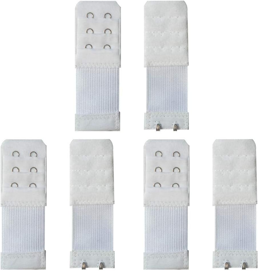 3-Pack Bra Extenders 2 Hook Soft Stretchy Bra Band Extension Straps