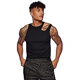 OYOANGLE Men's Cut Out Asymmetrical Neck Sleeveless Club Tank Top Shirt