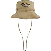 Corona Extra Bucket Hat, Packable Cotton Adult Wide Brim Sun Cap with Adjustable Drawstring for Men and Women, Khaki, One Size