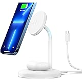 Syncwire Wireless Charging Stand - 2 in 1 Free Rotation Magnetic Charger Station for MagSafe Compatible with iPhone 15, 14, 1