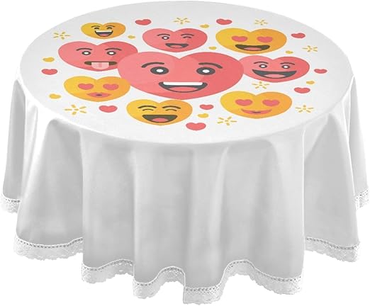 Valentines day fabric tablecloths Amazon.com: Round Table Cloth Valentines Day Heart 60 Inch Table Cover