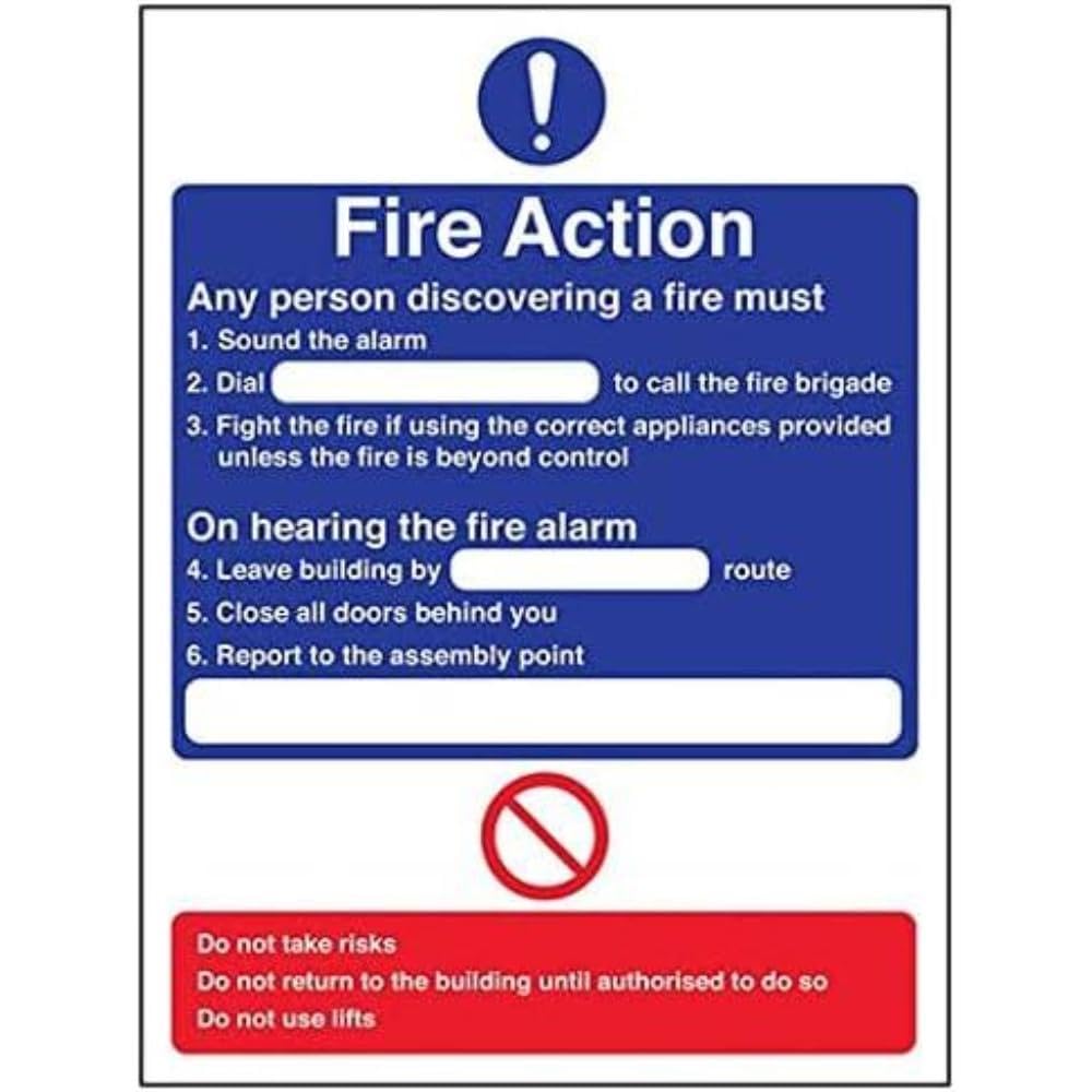 V Safety Eco Friendly Fire Action - General Fire Action Dial - 150 X 200mm