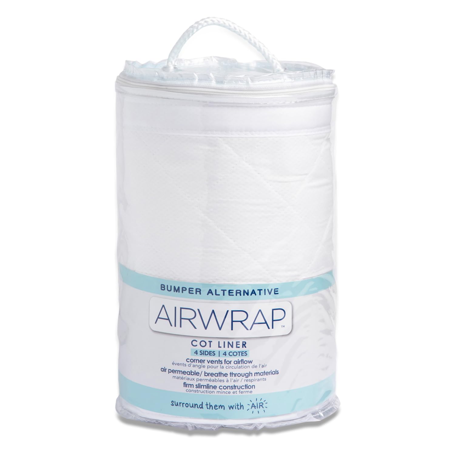 Airwrap 4 Sides Breathable Cot Liner - White