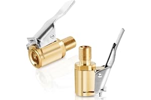 pelavbmak 2-Pack Brass Tire Air Chuck, Locking Quick Connect Inflator Hose Adapter, No Leakage Tire Chucks for Tire Inflators Air Compressor Connect Accessories(Schrader Valve Compatible) 8mm