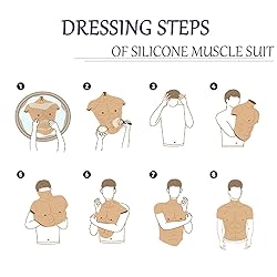 CUAIBB Realistic Silicone Muscle Suit Fake Abs