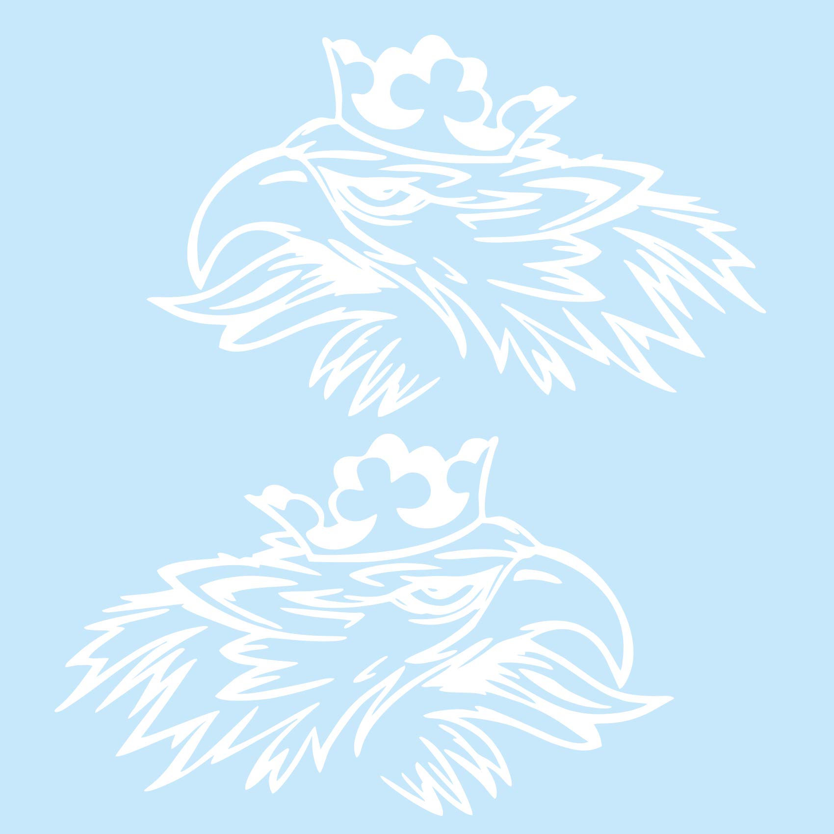 Finest Folia Griffif K075 Decorative Sticker Set (Left and Right) Lorry Foil Rhombus Scollops Prongs Ornaments Glossy White