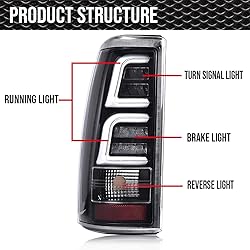 CROSSDESIGN LED Tube Tail Lights Brake Lamps Clear