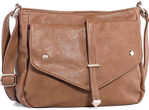 JOYSON Women Handbags PU Leather Shoulder Bag Purse Cross body Bags for Women Camel