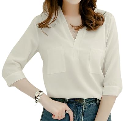 綺麗な7分袖 シャツ レディース 人気のファッション画像