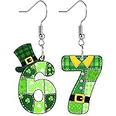St Patrick's Day 67 Earrings for Women, Irish Dangle Earrings for St. Patrick's Day Accessories, Irish Acrylic Jewelry Gifts for Women Teens