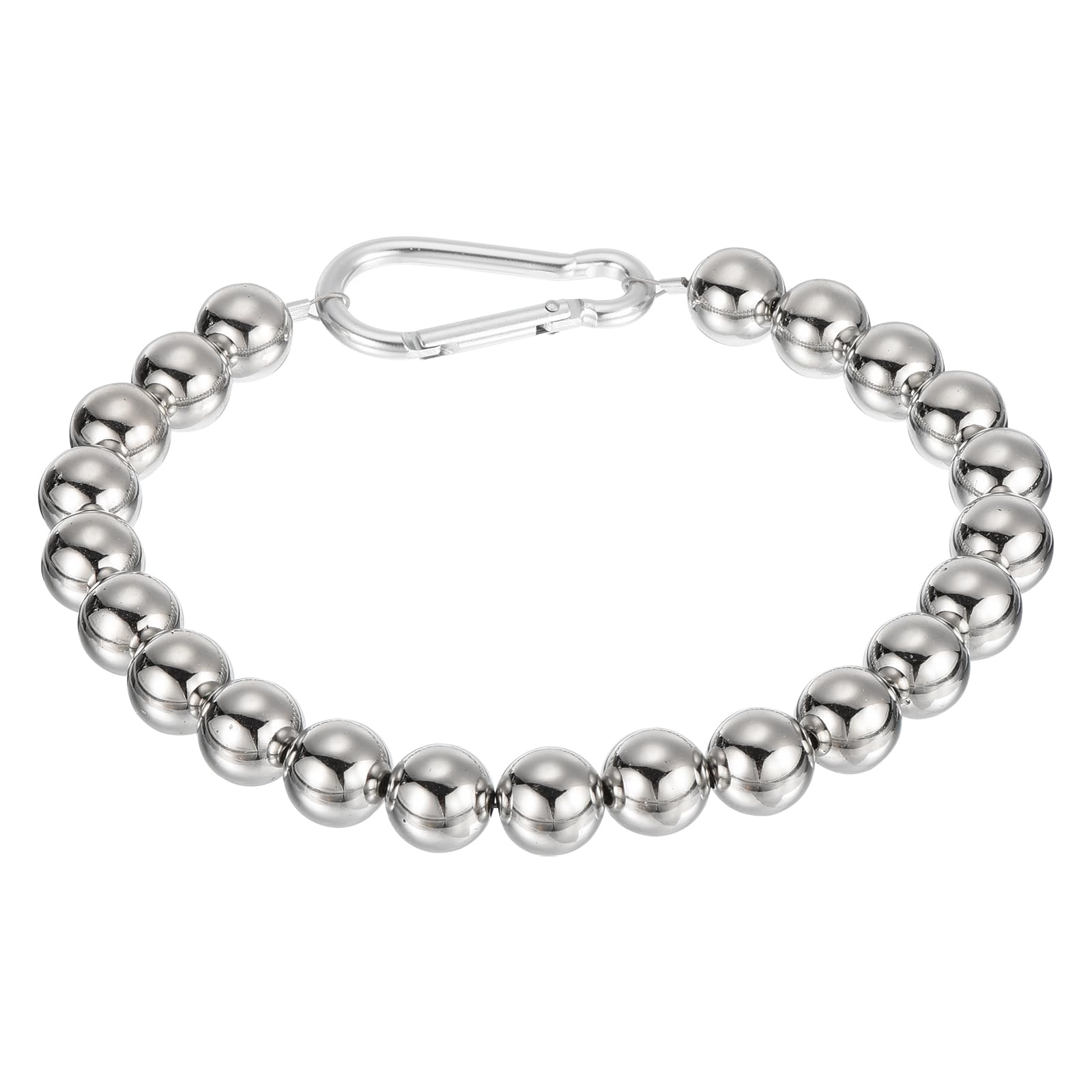 PATIKIL 1 Pcs Flagpole Retainer Ring Flag Pole Accessories, Flag Beaded Mount Ring Keep Flag Close to Pole Weight with Stainless Steel Cable for Indoor Outdoor Flagpole Silver