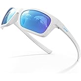 DEAFRAIN Kids Polarized Sports Sunglasses for Boys Girls Flexible Frame Youth Baseball Running Fishing Glasses for Age 7-14