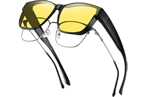 GEGURI Polarized Sunglasses Fit Over Glasses for Men Women, Oversized Square Sun Glasses UV400 Protection Shades