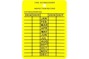 VANREO (100 Pack) 2024 to 2027 Plastic Indoor Outdoor 4 Year Fire Extinguisher Monthly Inspection Tags