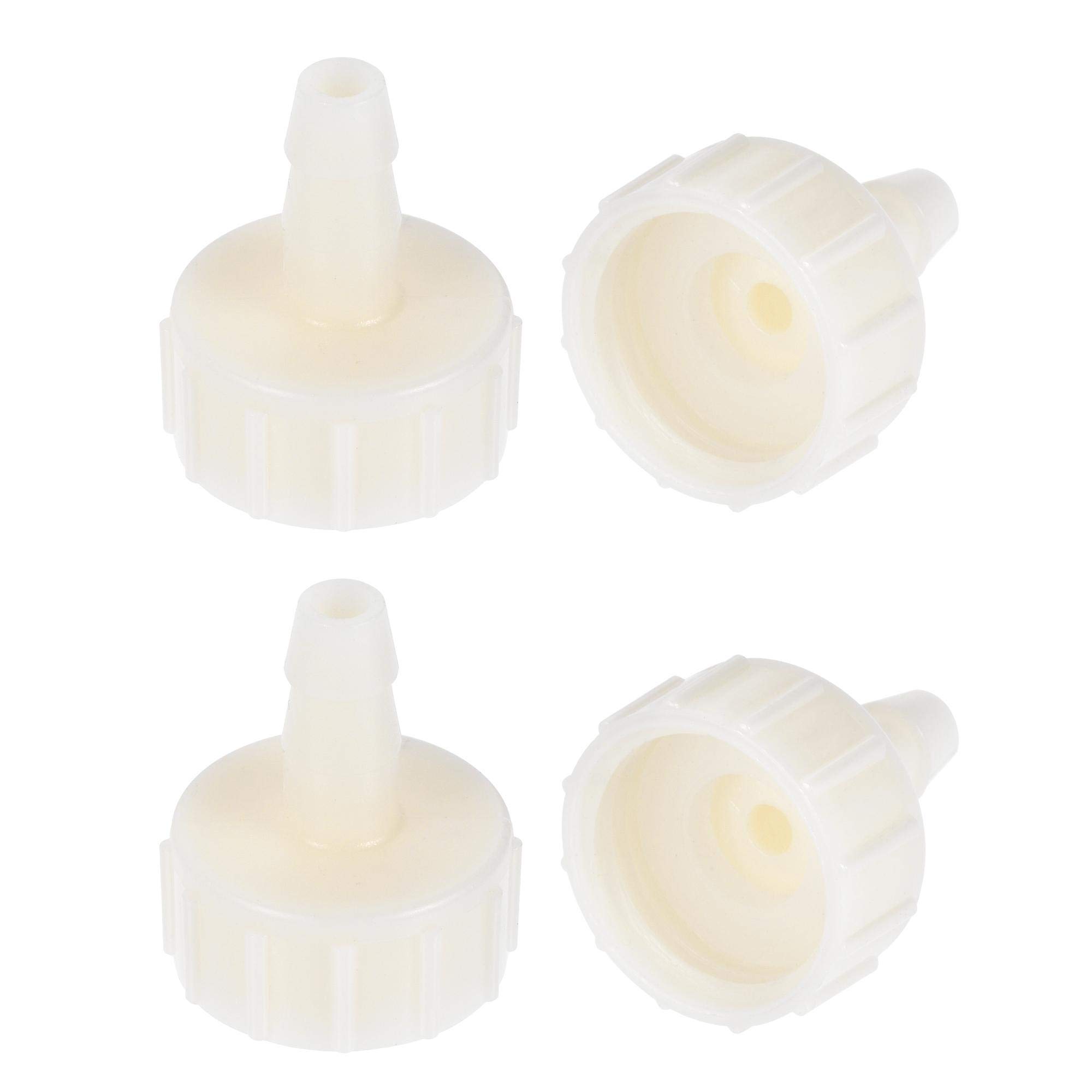 sourcing map ABS Hose Barb Fitting Coupler, 6mm Barb x G1/2 Female Thread Pipe Adapter, White 4Pcs