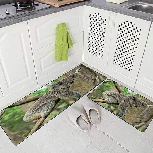 Amazon Com Capsceoll Modern Kitchen Rug Washable Kitchen Rug For Kitchen Sleepy Koala Resting The Australian Reptile Park New South Wales Australia A Kitchen Rugs And Mats Non Skid Washable 17 X48 17 X24 Kitchen