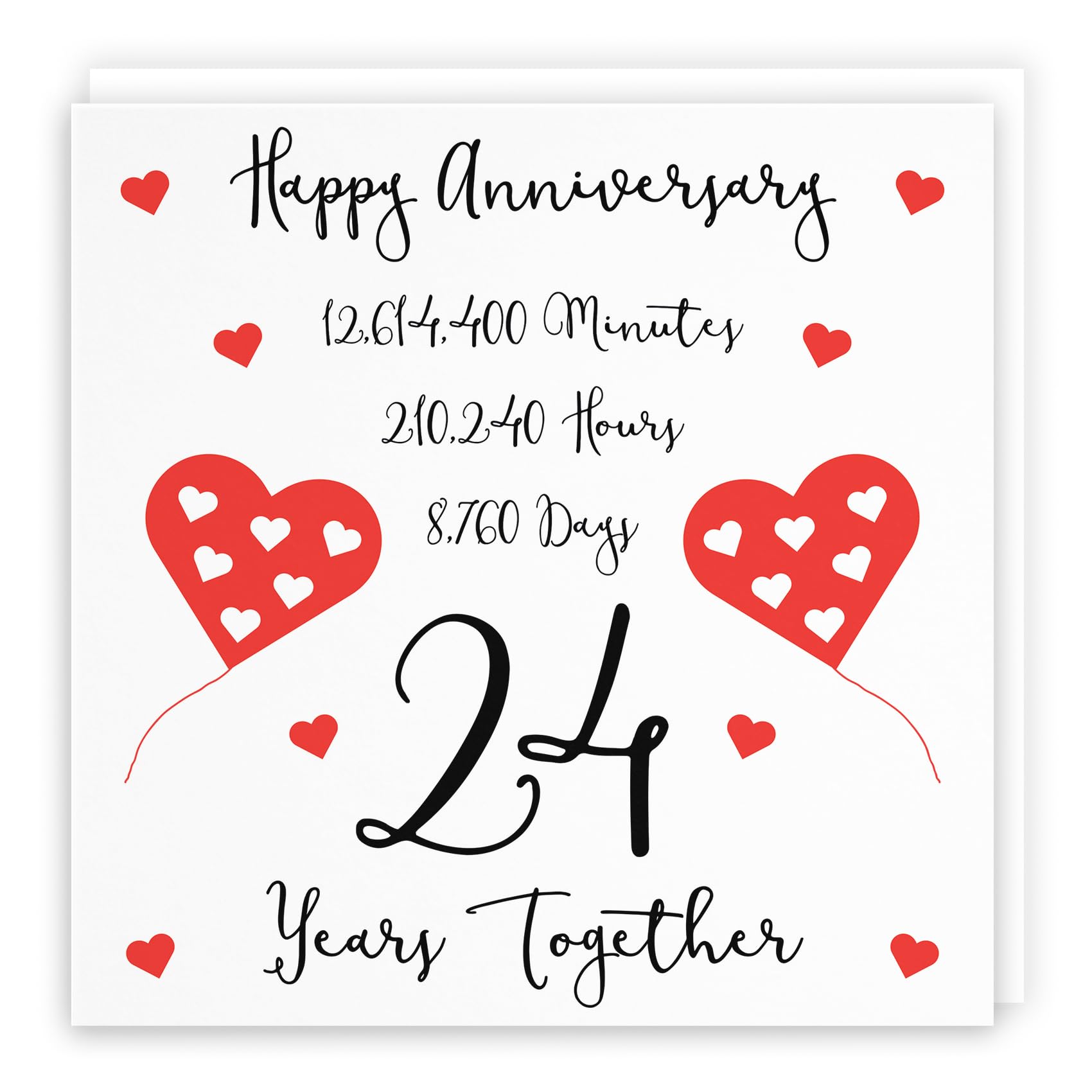 Hunts England - 24th Wedding Anniversary Card - 24 Years Together - Happy Anniversary - Timeless Collection - Fun Cute Card — image 1