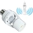 Motion Sensor Light Socket,E26/E27 Screw in Light Bulb Holder Adapter Light Control Indoor Only,Auto On/Off Motion Activated Light Socket for Porch Basement Storage Room