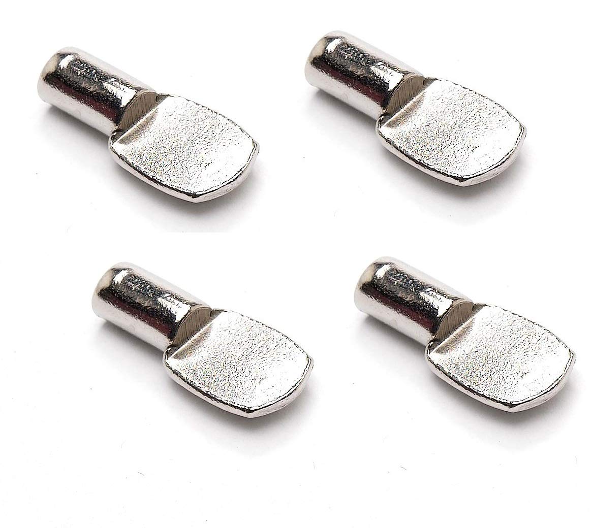 Merriway BH07330 (100 Pcs) Push-In Metal Shelf Supports, Bright Nickel Plated - Pack of 100 Pieces