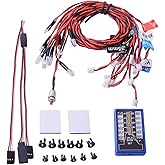 Globact Rc Car Headlights Taillight Rc Truck Led Lights Flashing Light Lamp 12 LED 5 Operation Modes for 1/10 Rc Trucks, Crawler, Off-Road, Sport Racing