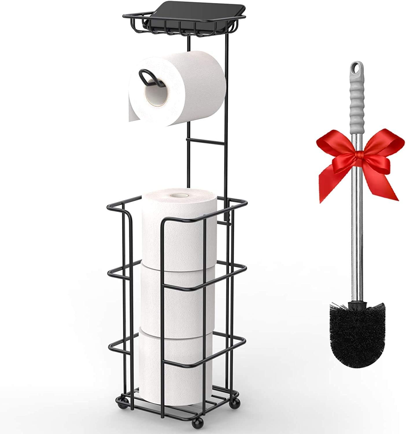 Toilet Paper Roll Holder with Shelf,Hokyzam Stainless Steel Polished