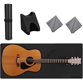 Guitar Neck Rest and 41&rdquo;x 17&rdquo;Guitar Mat, with Two Heights Support, Non-Slip | Maintenance Mat Guitar Work Mat with 2-Pack Cleaning Cloth, Luthier Tools for Electric Guitar Bass Banjo Mandolin Violin