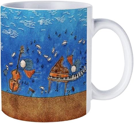 Amazon Co Jp 子供と音楽マグカップ おしゃれ セラミック コーヒーマグ 創意コップ かわいい ティーカップ 330ml ホーム キッチン