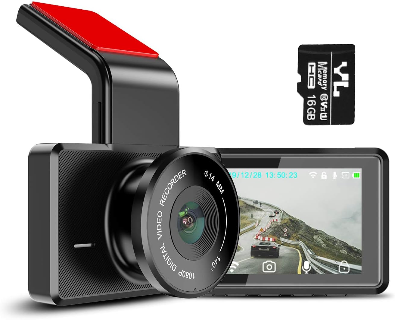 Dash Camera for Cars, 1080P Dash Cam, 3" LCD Screen Wide Angle Dash Cam with Night Vision WDR G-Sensor Parking Monitor Loop Recording Motion Detection (16GB SD Card Include)