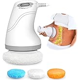 BUSHIPIN Body Sculpting Machine Electric Cellulite Massager 3 Pads, Handheld Full Body Massage Machine for Back/Abdomen/Butt/Leg/Arms Deep Massage Relax with Rotaion Vibration Body SPA (White)