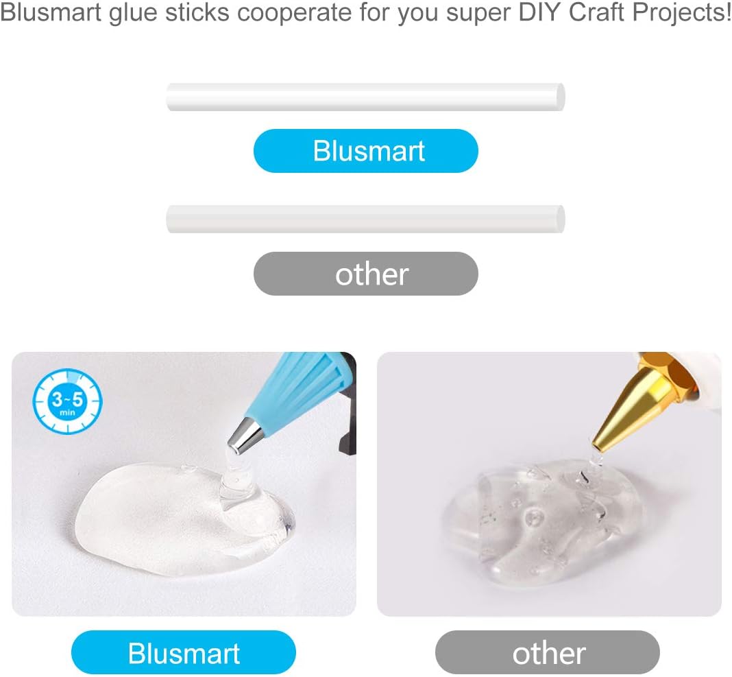 New Upgraded Blusmart Mini Hot Glue Gun, 20W High Temperature, 20pcs Glue Sticks and 10 Colors Sticks, Ideal for Quick Repairs, DIY Projects & Arts(New Style)