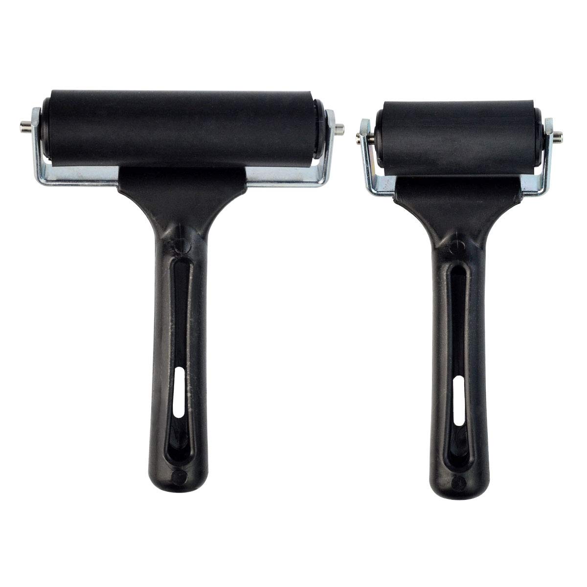 Poualss Tape Roller 4.6 inch, 2.7 inch, 2PCS Rubber Roller for Printmaking Wallpapers Stamping Gluing Application