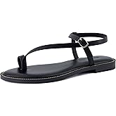 CUSHIONAIRE Life Strappy Flat Thong Sandals for Women with Toe Loop, Memory Foam, and Adjustable Ankle Strap Womens Sandals