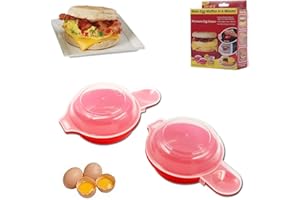 Mini Egg Burger Cooker,2 Sets Microwave Egg Maker,Fast Eggs Poacher Boiler Tool,Nonstick Eggs Steamer Mold,Kitchen Cooking To