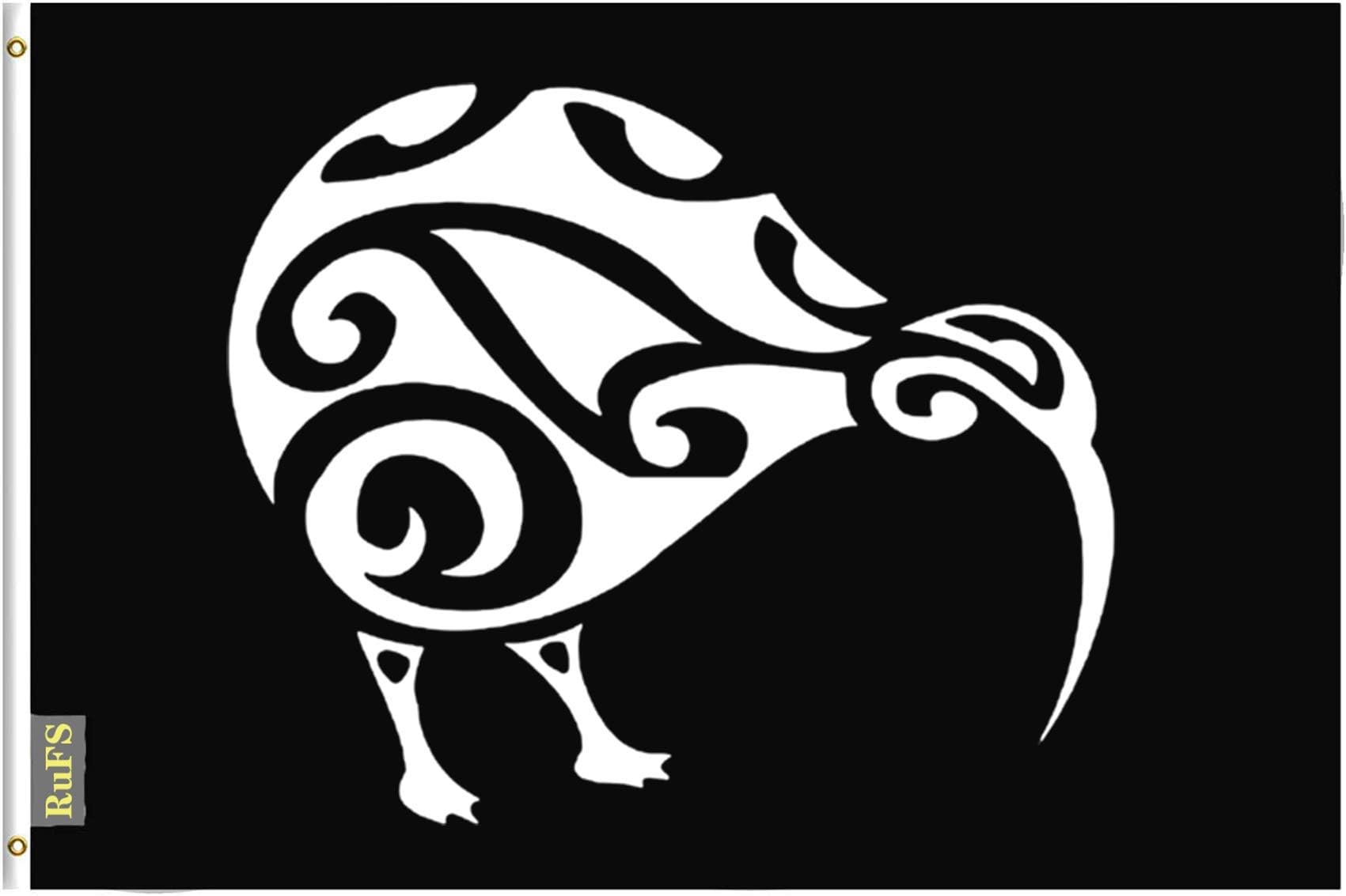 RuFS Maori kiwi Garden House Single-Sided Polyester Sign Outdoor Banner Exterior Wall Courtyard Banner Decor