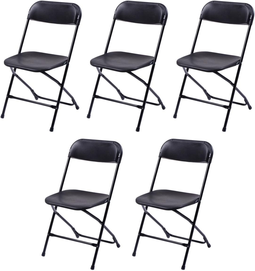 Giantex Set of 5 Plastic Folding Chairs Wedding Party Event