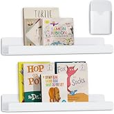 CONIJIWA 2 Pcs Magnetic Book Shelf for Whiteboard with Magnetic Pen Holder | Heavy Duty Acrylic Magnetic Shelves for Classroom Furniture,Office, Refrigerator,School Supplies-White