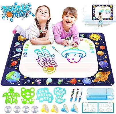 Growsland Water Drawing Mat Kids Toys Aqua Magic Doodle Mat Mess Free Space Theme Writing Painting Educational Toy Xmas Gift For Age 2 3 4 5 6 Toddlers Boys Girls 39 4