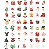 100pcs Christmas Slices Resin Slime Charms Assorted
