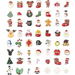 100pcs Christmas Slices Resin Slime Charms Assorted