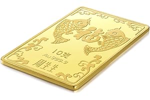 Chow Sang Sang 999.9 24K Solid Gold Price-by-Weight Gold Koi Fish Ingot for Women and Men (10 Grams, 0.35 Oz)