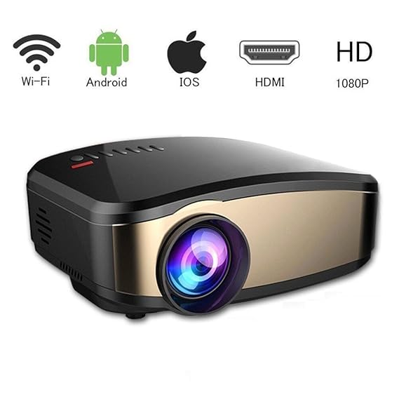 Video Beamer, VPRAWLS Wifi Full HD Video Projektor Wireless Mini Movie Projektor Portable mit HDMI USB Kopfhörer Jack TV Gut 