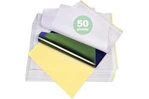 Jconly Tattoo Transfer Paper, 50 Sheets Stencil Transfer Paper for Tattooing, A4 Size Thermal Stencil Paper for Tattoo Supplies