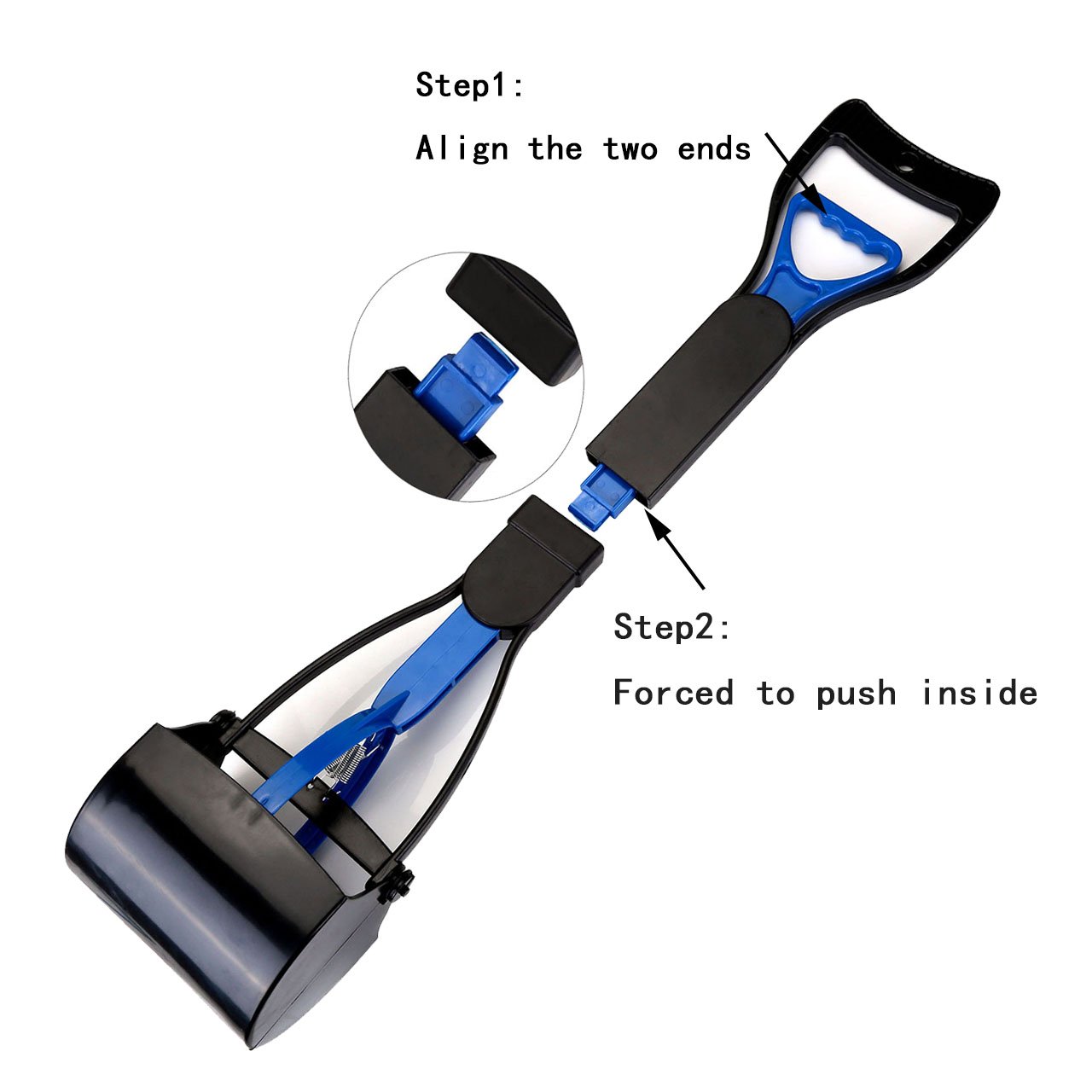 CozyCabin Dog Pooper Scooper Pickup Tool Dog Waste Scoop Sanitary Shovel - Great in Grass, gravel, Snow, Dirt, Cement (Blue)