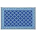 Stylish Camping 116093 6-feet by 9-feet Reversible Mat, Plastic Straw Rug, Large Floor Mat for Outdoors, RV, Patio, Backyard, Picnic, Beach, Camping (Blue/Light-Green)