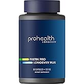 ProHealth Fisetin Supplements-15X Better Absorption from Polyphenol Blend + MCT Oil. 3rd Party Tested Pure. USA Manufactured. Powerful Antioxidant + Senolytic. Fisetin Supplement 125mg X 60 Servings